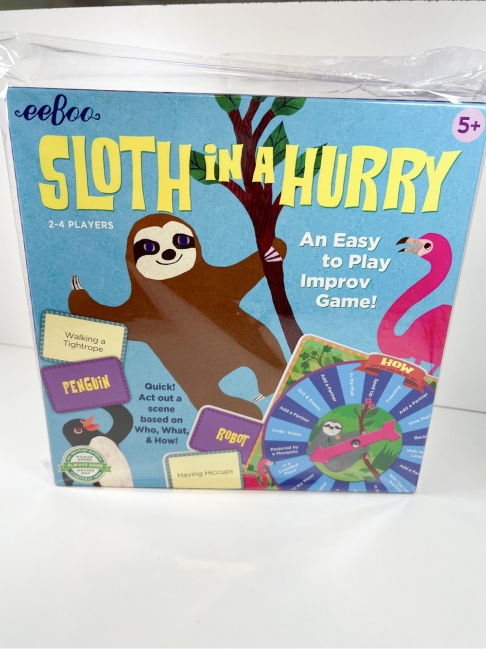 NWT Eeboo Sloth In A Hurry Action Board Game 141-pc. Board Game